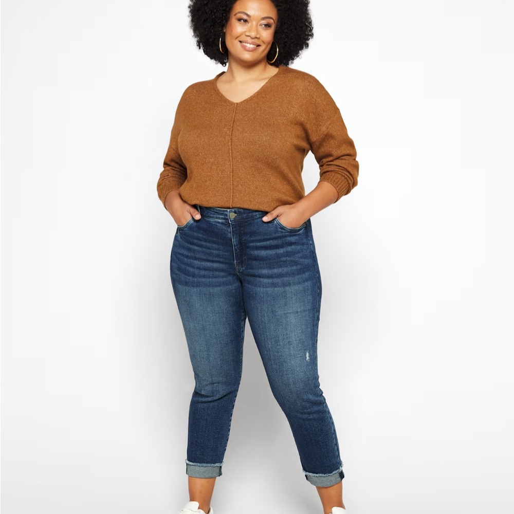 Kut from the Kloth Amy High Rise Frayed Hem Jeans- Size 18W